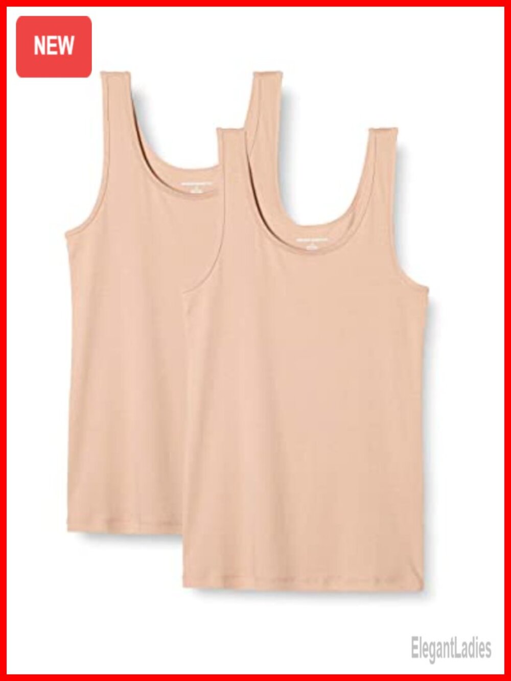 Women's Slim Fit Ribbed Scoop Neck Tank Top 2 Pack Cotton Modal Sleeveless